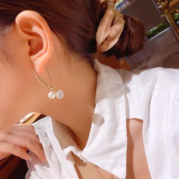 Aukštą dizaino prasme asmenybės mažas perlas ausies kabliuko auskarai Pietų Korėjos rytinių vartų super pasakų temperamentas mados auskarai