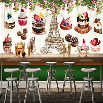 Pasirinktinius nuotraukų wallpaper HD rankomis dažyti Vakarų maisto restoranas, fonas restoranas tapetai, freskos virtuvės sienos popieriaus