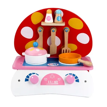 Medinių namų-sumažinti vaikų maisto gaminimo virtuvėje dujinė viryklė žaislas vaidmenų modeliavimas virtuvės Suite