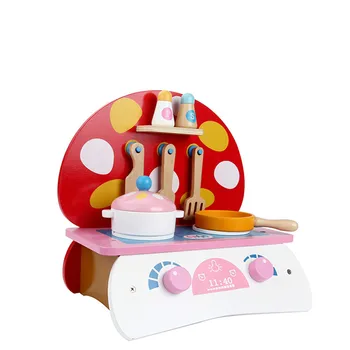 Medinių namų-sumažinti vaikų maisto gaminimo virtuvėje dujinė viryklė žaislas vaidmenų modeliavimas virtuvės Suite