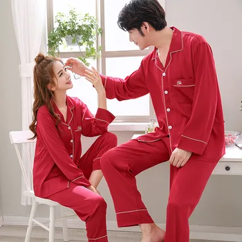 Pora Pižama Moterų Pavasario Ilgomis Rankovėmis Ledo Šilko Korėjos Vasaros Vyrų Kietas Namų Drabužiai Tiktų Modeliavimas Šilko Plonas Pijama
