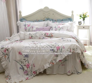 Elegantiškas ir patogus Europos stiliaus sielovados šviežių susiėmę medvilnės lova sijonas patalynė