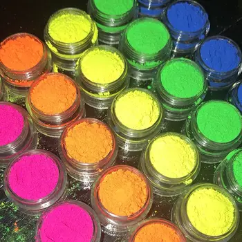 Neon Pigment/ Nagų Milteliai/ Nagų Pigment/ Neon Kosmetika/ Kosmetikos Pigment/ 12 Neoninės Spalvos Pigmentas - 10 /50 Gramų Pigmento lenkijos