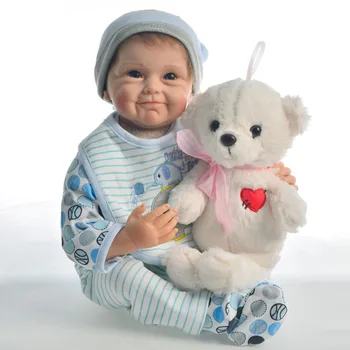 22inch Minkšto Silikono Lėlės Reborn npk reborn-baby kolekcionuojamos Lėlės modeliavimo princesė bamblys Vaikai Partneris, vaikai Kalėdos dovanas
