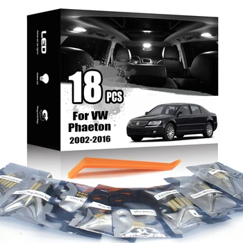 18Pcs Balta Canbus Už 2002-2016 Volkswagen VW Phaeton led interjero Dome Žemėlapis Kosmetinis Veidrodėlis Kamieno Daiktadėžė šviesos