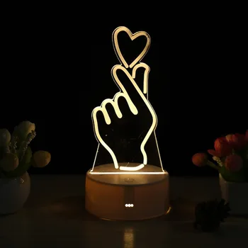 Kūrybos Dovana 3D Vaizdo LED Nakties Šviesos Spalva Keičiasi Miegamojo Lovos Touch Baterijos Iliuzija Stalo Lempa Namų dekoro