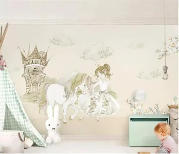 Svajonė mados trimatis dekoratyvinis dažymas tapetų grožio ir Vienaragis vaikų kambario fonas