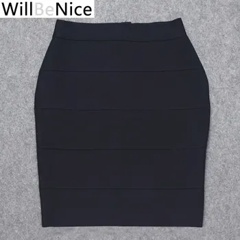 WillBeNice 2019 Chip Kokybės Juodas Raudonas Seksualus Moterų Trumpas Stripes Pieštuku XL Didmeninė Tvarstis Sijonas Tvarstis Sijonas Moteris Elastinga