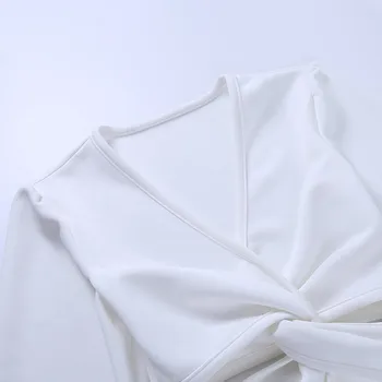 Suknelės Moterims Atsitiktinis Moterų Mados Seksualus Slim ilgomis Rankovėmis V-Kaklo, Midriff Burbulas Rankovėmis Suknelė платье 2021 нарядные