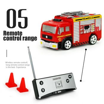 Vaidmenų Modeliavimas Žaislas mini gaisrinė mašina Su LED Žibintai Berniukas Žaislas Nuotolinio Švietimo Elektros Žaislas Su PVC Cilindrų Nuotolinio Valdymo Automobilis