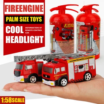 Vaidmenų Modeliavimas Žaislas mini gaisrinė mašina Su LED Žibintai Berniukas Žaislas Nuotolinio Švietimo Elektros Žaislas Su PVC Cilindrų Nuotolinio Valdymo Automobilis