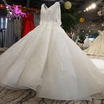 AIJINGYU Pricess Suknelė Vintage Suknelės Už Nuotaka Realus Vaizdai Elegantiška Prabanga Bridal Parduotuvės Geriausias Nėrinių Vestuvių Suknelės