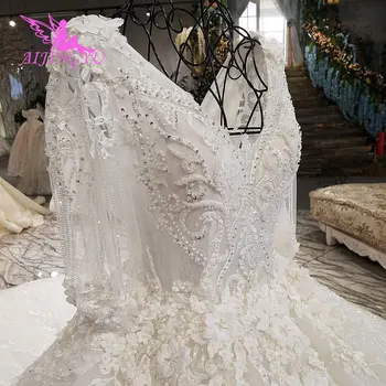 AIJINGYU Pricess Suknelė Vintage Suknelės Už Nuotaka Realus Vaizdai Elegantiška Prabanga Bridal Parduotuvės Geriausias Nėrinių Vestuvių Suknelės