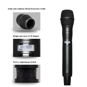 Bolymic 200 Kanalų Profesionalių UHF Tiesa Įvairovę Dual Karaoke Bevielis Mikrofonas