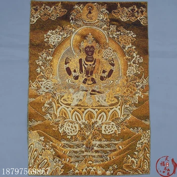 Kalėdų Tangkazangka Tibeto Budizmas šilko siuvinėjimo brokatas tapybos Nepalo keturi ginkluoti Guanyin Budos statula helovinas