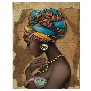 Diamond Siuvinėjimo Afrikos moters grožio 