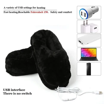 USB Mygtukai Nešiojamų Kojų Šilčiau Elektros Patikimas Namų Šildymo Batai Šildomos Šlepetės Praktinių Šalto Paramos Minkštas Žiemos Dovana