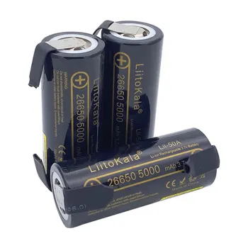 2020 Naujas LiitoKala 26650 5000mah Li-ion Įkraunama Baterija Lii-50A-N), 3,7 v 26650 baterija yra Žibintuvėlis + PASIDARYK pats nikelio