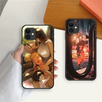 NARUTO Uzumaki Naruto Telefono Case Cover For Iphone 5 6 7 8 11 12 5S 6S X Xr XS Se Plus Pro Max Mini 2020 Juoda atsparumas Vandeniui Minkštas