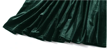 Moterų Aksomo Suknelės 2020 M. Rudenį Apynasrio Ilgai Žibintų Rankovės, Užtrauktuku Geros Kokybės Moteriška Šalis Midi Suknelė D09309K