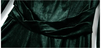 Moterų Aksomo Suknelės 2020 M. Rudenį Apynasrio Ilgai Žibintų Rankovės, Užtrauktuku Geros Kokybės Moteriška Šalis Midi Suknelė D09309K