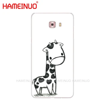 HAMEINUO Mielas žirafa juokingas animacinių filmų padengti telefono dėklas Samsung Galaxy C5 C7 C8 C9 C10 J2 PRO 2018