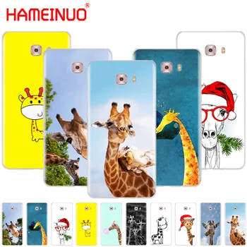 HAMEINUO Mielas žirafa juokingas animacinių filmų padengti telefono dėklas Samsung Galaxy C5 C7 C8 C9 C10 J2 PRO 2018