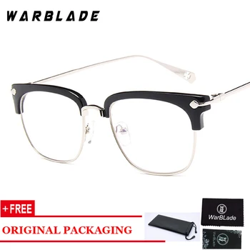 2018 mados aišku, akiniai su skaidraus lęšio metalo pusę kadro, optiniai akiniai rėmeliai moterų akinių vyrų akiniai oculos