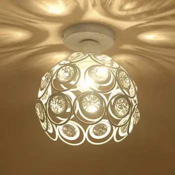 E27 balta Kūrybos kristalų minimalistinio lubų šviesos Paprasta lubų lempa miegamasis alėja Paprasta europos geležies lempos Kristalų lempos