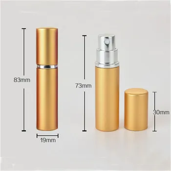 1Pcs Aukštos Kokybės 5ML Nešiojamų Aliuminio Daugkartiniai Kvepalų Buteliuko Kelionės Purškimo Tuščias Kosmetikos Konteineriai