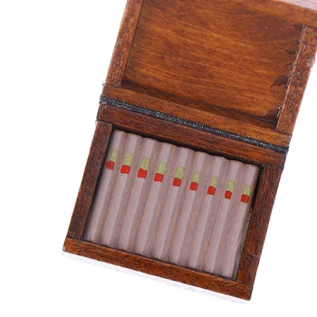 Mediniai Cigarų, Cigarečių Dėžutės Miniatiūra Tabako Humidoras 1:12 Lėlių Priedai