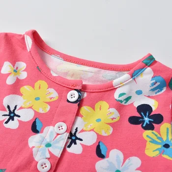 Baby girl gėlių suknelė rinkinys 2vnt cardigan+jumpsuit suknelės mergaičių drabužius 0-24M medvilnės naujagimių pavasarį, rudenį, vaikų drabužiai