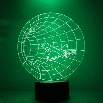 Spalvinga 3D Naktį Lengvasis Lėktuvas Naktį Šviesos Akių Priežiūros LED Šviesos Naktiniai Nakties Žibintas Namų Puošybai Gimtadienio Dovana