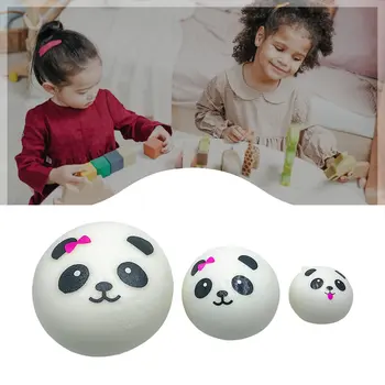 Plonas Panda Bun Streso Atsarginiais Kamuolys Lėtai Auga Išskleidimo Žaislai PU Raktų pakabukai Vaikams Žaislas Išspausti Gydymo Žaislas
