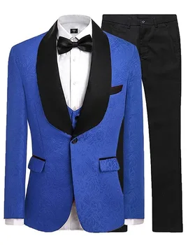Naujas geriausią vyro skara atvartas jaunikis smokingas vyrų kostiumas vestuvių geriausių vyrų kostiumas striukė (striukė + kelnės + kaklaraištis + liemene)