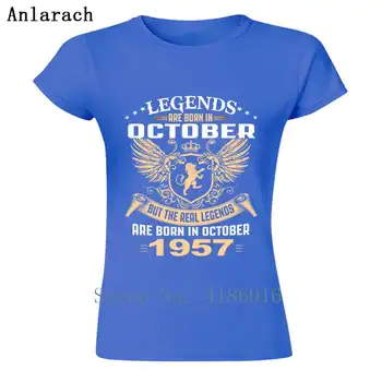 Naujos Legendos Yra Gimęs Spalio 1957, T-Marškinėliai, Didelis Pagrindinis Kietas Moterų Marškinėliai-O Kaklo Fitneso Tee Marškinėliai Vyras 2018 M. Vyras