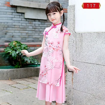 Naujos merginos birželio 1 naudingumo drabužius Hanfu merginos cheongsam vasaros kostiumai vaikams Tango kostiumas Kinų stiliaus suknelė