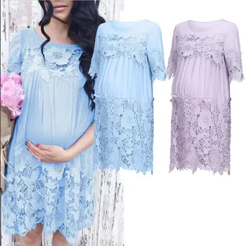 2020 metų vasaros Motinystės Drabužiai Moterims Motinystės Trumpas Rankovės Nėrinių Gėlių Seksuali Suknelė motinystės suknelių nėščioms