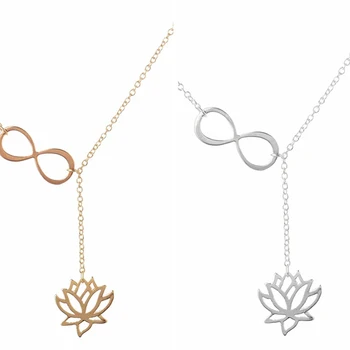 Aukso lotus flower papuošalai karoliai ant kaklo nerūdijančio steelwomen s grandines ant kaklo partijos karoliai, aukso accesories
