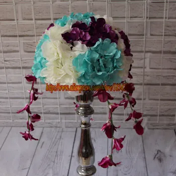 Vestuvių kelių sukelti dirbtinės rožės Hydrangea gėlių kamuolys vestuvių stalo puošmena, gėlių kamuolys 30 cm Mixcolor 10vnt/daug TONGFENG