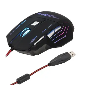 Aukštos klasės optinis profesinės USB Laidinio žaidimų pelė su 7 ryškių spalvų LED Mirksi žiburiai PC Nešiojamas kompiuteris