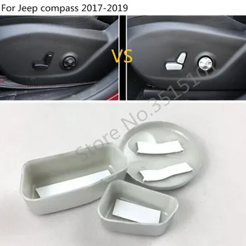 Už Jeep Compass 2017 2018 2019 2020 Automobilio Dangčio Jutiklis ABS Chrome Sėdynės Reguliavimo Rankenėlę Mygtuką Perjungti Apdaila Priedai 5vnt