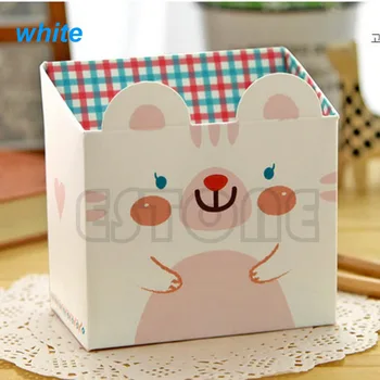 Cute Kačių Animacinių filmų Popieriniai Raštinės reikmenys Makiažas Kosmetikos Stalas Organizatorius Laikymo Dėžutė 