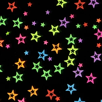 Fluorescentinės Spalvos, Tuščiavidurė penkiakampė Žvaigždė, Manikiūro China Papuošalai Nagų Dekoras