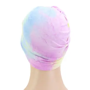 Moteriški Boho Spiralės Rišti Turbaną Skrybėlę Ruožas Neon Tie Dažai Chemo Bžūp Headwrap