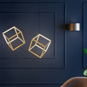 Postmodernios Geometrinis Aikštėje Pakabukas Šviesos Nordic Aukso Dizaineris Valgomasis Gyvenamasis Kambarys Kabinti Šviesos Diodų (Led Hotel Villa Šviesos Armatūra