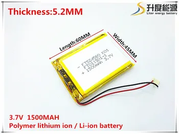 3.7 V,1500 mah,[524560] PLIB; polimeras ličio jonų / Li-ion baterija GPS,mp3,mp4,mp5,dvd,bluetooth,modelis žaislas