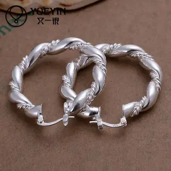 Priedai Naujo Dizaino sidabro padengtą papuošalai Moterų auskarai Mados brincos Lankelis Reikmenys, Papuošalai Ratas