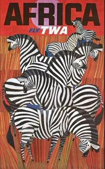 David Klein TWA Africa, Zebra Dizainas, Paveikslai Tapyba Retro Vintage 