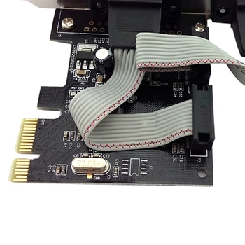 RS232 Juoda su Pavara Disc Plėtros Kortelę Didelės Spartos Pridėti WCH382L 9 Pin PCI-E Serijos Uosto Valdybos Mini Patvarus Kompiuteris Adapteris